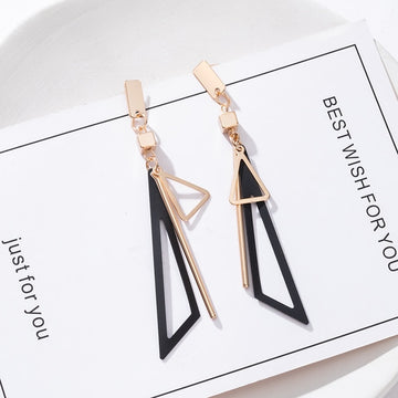Women's Earrings Korean Black Colour Drop Earrings For Women Statement Geometric Earrings 2021 Fashion TrRendd Female Jewelry daiiibabyyy